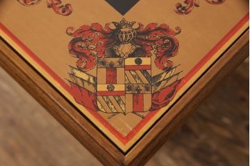 中古　美品　イタリア輸入家具　サヴォナローナデザインがお洒落なゲームテーブル&チェア2脚セット(椅子、折りたたみチェア、イス)(R-052410)