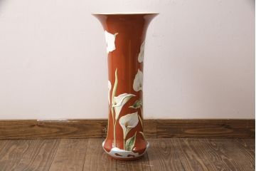 特大　ヘレンド　立体花柄花瓶　53cm(HEREND、フラワーベース、ハンガリー)(R-052413)