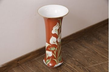 特大　ヘレンド　立体花柄花瓶　53cm(HEREND、フラワーベース、ハンガリー)(R-052413)