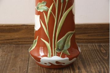 特大　ヘレンド　立体花柄花瓶　53cm(HEREND、フラワーベース、ハンガリー)(R-052413)