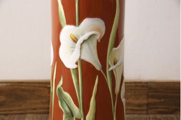 特大　ヘレンド　立体花柄花瓶　53cm(HEREND、フラワーベース、ハンガリー)(R-052413)