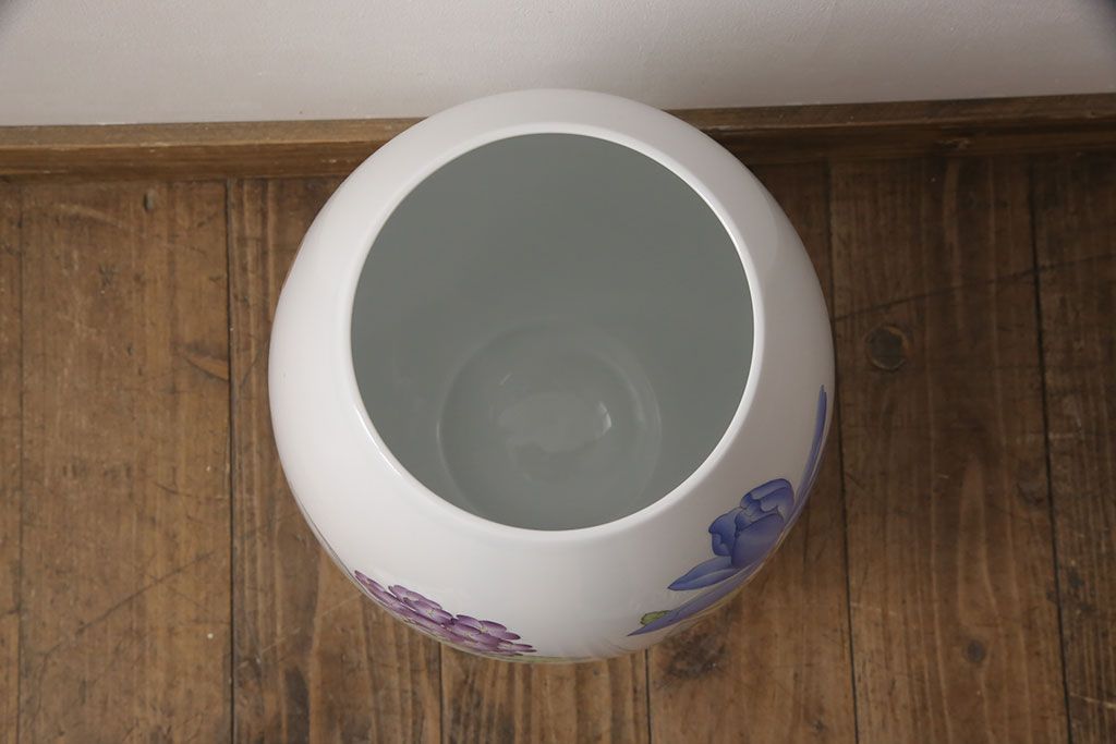 ヘレンド　ハンドペイント　花蝶文花瓶　38cm(HEREND、ハンガリー)(R-052414)