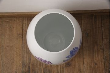 ヘレンド　ハンドペイント　花蝶文花瓶　38cm(HEREND、ハンガリー)(R-052414)