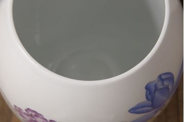 ヘレンド　ハンドペイント　花蝶文花瓶　38cm(HEREND、ハンガリー)(R-052414)