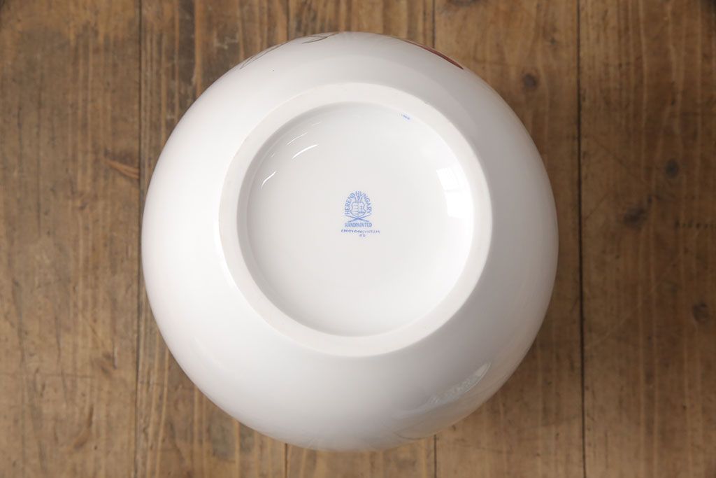 ヘレンド　ハンドペイント　花蝶文花瓶　38cm(HEREND、ハンガリー)(R-052414)