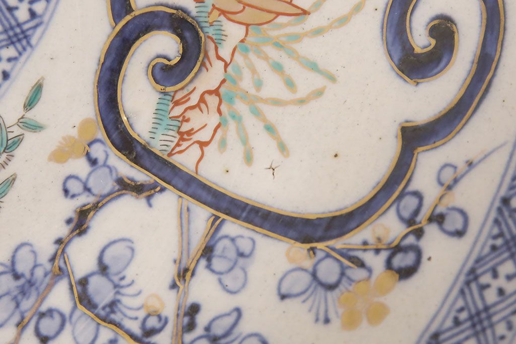 伊万里焼　兎に仙人図　染付　一尺三寸大皿(和食器)(R-052420)