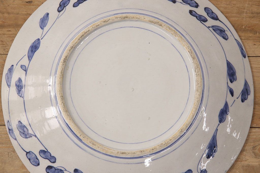 伊万里焼　兎に仙人図　染付　一尺三寸大皿(和食器)(R-052420)