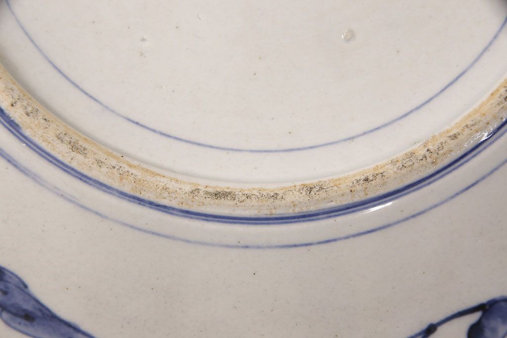 伊万里焼　兎に仙人図　染付　一尺三寸大皿(和食器)(R-052420)