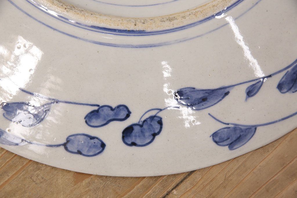 伊万里焼　兎に仙人図　染付　一尺三寸大皿(和食器)(R-052420)