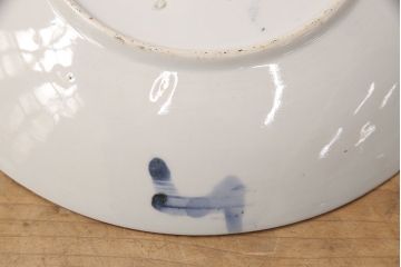 江戸期　古伊万里　竹虎図　染付　大皿29cm(和食器)(R-052422)