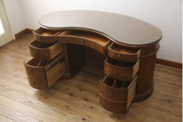 中古　DREXEL HERITAGE(ドレクセルヘリテイジ)　Cameo Classics(キャメオクラシックス)　高級感溢れるキドニーデスク(定価約170万円)(両袖デスク、机、在宅ワーク、在宅用ワークデスク、カウンターテーブル)(R-052437)