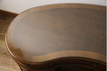 中古　DREXEL HERITAGE(ドレクセルヘリテイジ)　Cameo Classics(キャメオクラシックス)　高級感溢れるキドニーデスク(定価約170万円)(両袖デスク、机、在宅ワーク、在宅用ワークデスク、カウンターテーブル)(R-052437)