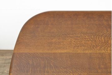 中古　美品　高級品!　秋山木工　ナラ材　極厚の天板が目を引くダイニングテーブル(食卓)(R-052439)