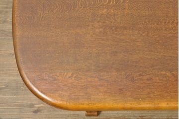 中古　美品　高級品!　秋山木工　ナラ材　極厚の天板が目を引くダイニングテーブル(食卓)(R-052439)
