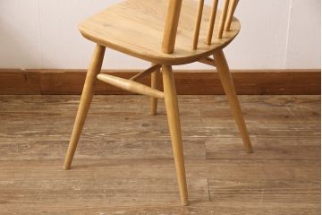 イギリスビンテージ　ERCOL(アーコール)　ナチュラルな雰囲気がかわいらしいフープバックチェア2脚セット(板座チェア、ダイニングチェア、ヴィンテージ)(R-052441)