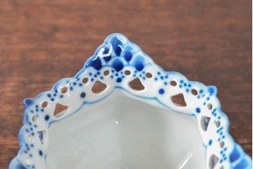 ROYAL COPENHAGEN　ロイヤルコペンハーゲン　ブルーフルーテッド　フルレース　ティーポット・シュガー・クリーマー(洋食器)(定価約19万円)(R-052449)