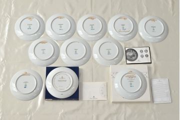 ROYAL COPENHAGEN　ロイヤルコペンハーゲン　イヤープレート11枚(1992〜1994年、1996〜1999年、2000、2002、2003、2008年)(R-052450)