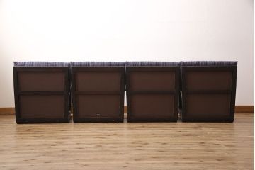 中古　美品　天童木工　シックな色合いが落ち着いた雰囲気を醸し出す座イス4脚セット(定価 4脚で約32万円)(座椅子、座いす)(R-052453)