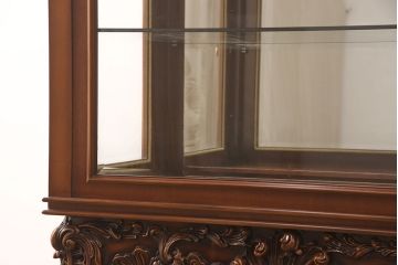 中古　超美品　超高級品　イタリア　Asnaghi Interiors(アスナギインテリア)　ロココ調　脚の凝った装飾が美しいキュリオケース(定価約300万円)(キャビネット、ガラスケース、ショーケース、Gケース)(R-052454)