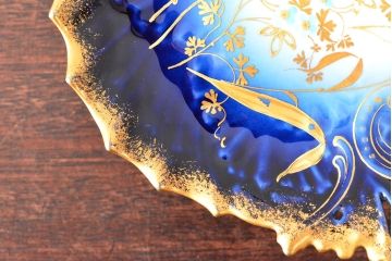 フランスアンティーク　Limoges　リモージュ　コンポート(花柄、金彩)(R-052457)