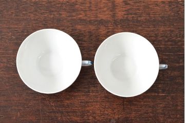 ROYAL COPENHAGEN　ロイヤルコペンハーゲン　ブルーフルーテッド　フルレース　カップ&ソーサー2客(洋食器)(定価88,000円)(R-052459)