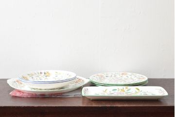 イギリス　MINTON(ミントン)　スープ皿など7点(ケーキプレート、スクエアプレート、洋食器)(R-052460)