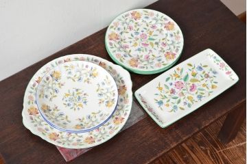 イギリス　MINTON(ミントン)　スープ皿など7点(ケーキプレート、スクエアプレート、洋食器)(R-052460)