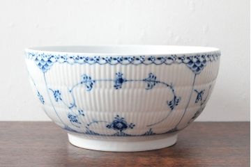 ROYAL COPENHAGEN　ロイヤルコペンハーゲン　ブルーフルーテッド　ハーフレース　ボウル(深皿、洋食器)(定価66,000円)(R-052461)