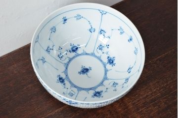 ROYAL COPENHAGEN　ロイヤルコペンハーゲン　ブルーフルーテッド　ハーフレース　ボウル(深皿、洋食器)(定価66,000円)(R-052461)