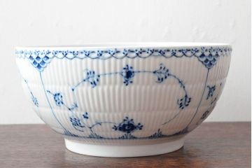 ROYAL COPENHAGEN　ロイヤルコペンハーゲン　ブルーフルーテッド　ハーフレース　ボウル(深皿、洋食器)(定価66,000円)(R-052461)