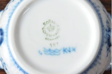 ROYAL COPENHAGEN　ロイヤルコペンハーゲン　ブルーフルーテッド　ハーフレース　シュガーボウル(シュガーポット、洋食器)(定価38,500円)(R-052465)