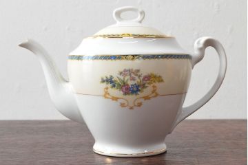 オールドノリタケ(日本陶器)　Noritake　ヤジロベー印　ポット・シュガー・クリーマー3点(洋食器)(R-052467)
