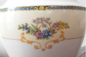 オールドノリタケ(日本陶器)　Noritake　ヤジロベー印　ポット・シュガー・クリーマー3点(洋食器)(R-052467)