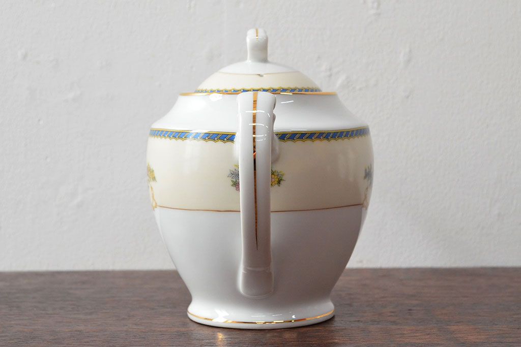 オールドノリタケ(日本陶器)　Noritake　ヤジロベー印　ポット・シュガー・クリーマー3点(洋食器)(R-052467)