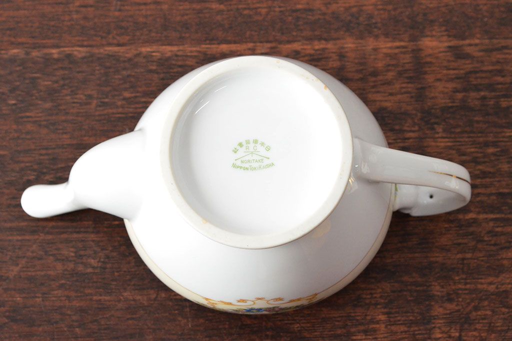 オールドノリタケ(日本陶器)　Noritake　ヤジロベー印　ポット・シュガー・クリーマー3点(洋食器)(R-052467)