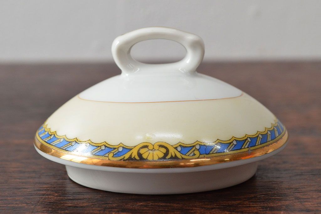 オールドノリタケ(日本陶器)　Noritake　ヤジロベー印　ポット・シュガー・クリーマー3点(洋食器)(R-052467)