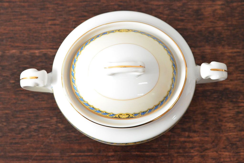 オールドノリタケ(日本陶器)　Noritake　ヤジロベー印　ポット・シュガー・クリーマー3点(洋食器)(R-052467)