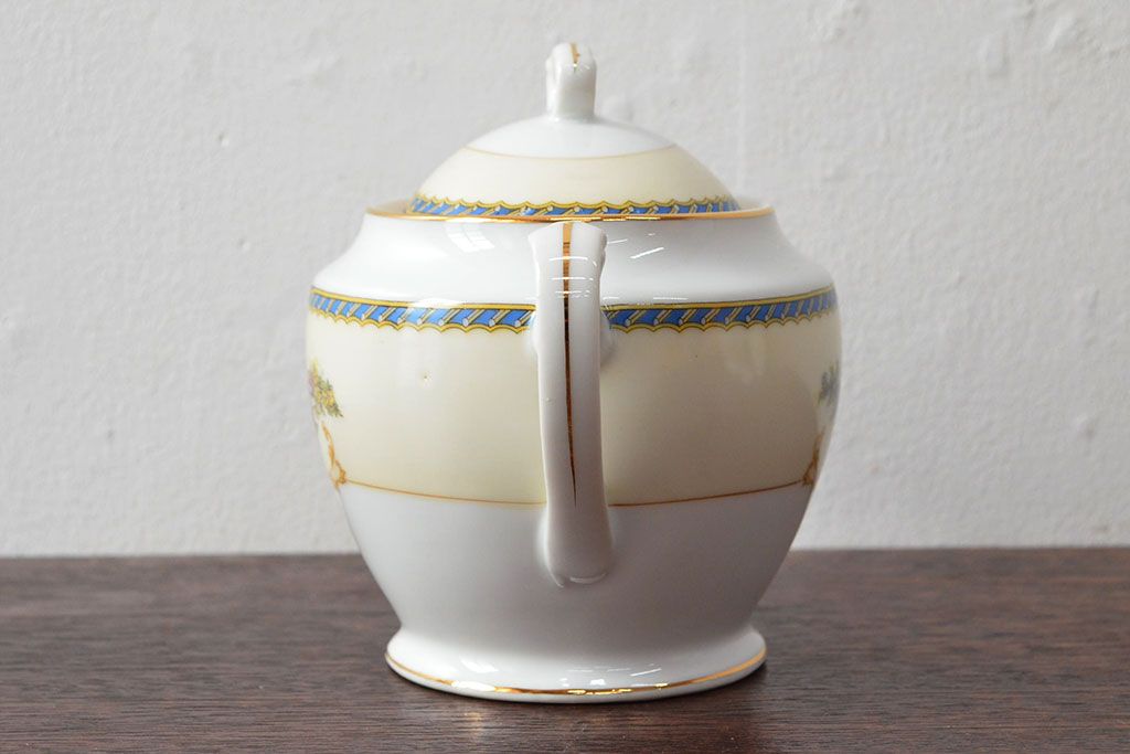 オールドノリタケ(日本陶器)　Noritake　ヤジロベー印　ポット・シュガー・クリーマー3点(洋食器)(R-052467)