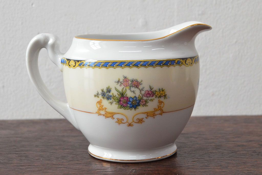 オールドノリタケ(日本陶器)　Noritake　ヤジロベー印　ポット・シュガー・クリーマー3点(洋食器)(R-052467)