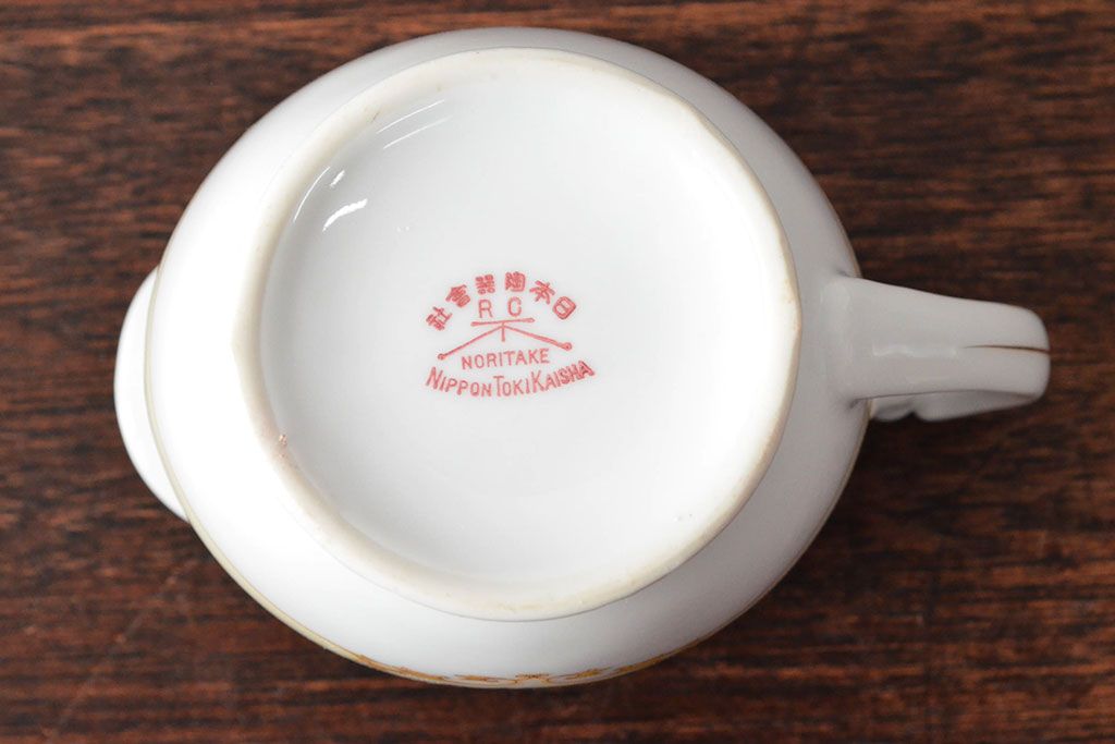 オールドノリタケ(日本陶器)　Noritake　ヤジロベー印　ポット・シュガー・クリーマー3点(洋食器)(R-052467)