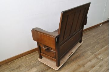 中古　松本民芸家具　シックな大人の空間を演出する羽根付ベンチ(長椅子、二人掛けベンチ、板座)(R-052470)