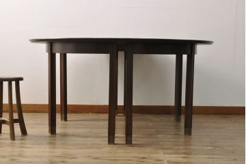 中古　デンマーク　ローズウッド　シンプルさの中にも洗練された美しさのある、特大エクステンションテーブル(定価約150万円、北欧)(ダイニングテーブル、ラウンドテーブル、北欧)(R-052473)