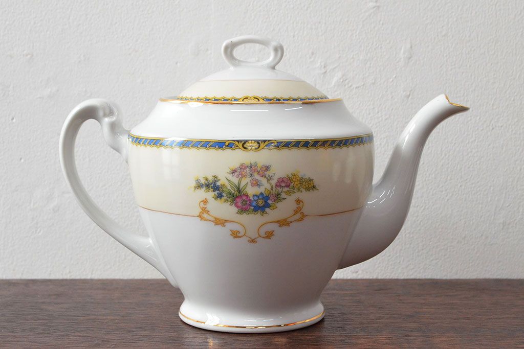 オールドノリタケ(日本陶器)　Noritake　ヤジロベー印　ポット・シュガー・クリーマー3点(洋食器)(R-052476)