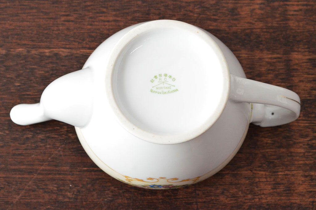 オールドノリタケ(日本陶器)　Noritake　ヤジロベー印　ポット・シュガー・クリーマー3点(洋食器)(R-052476)