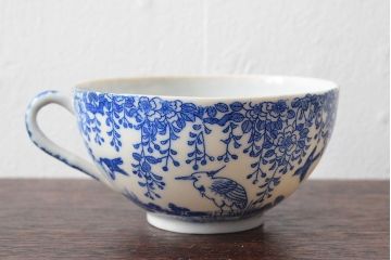 大正〜昭和初期　大日本庁桐造　花鳥図印判　カップ&ソーサー5客・カップ1点(R-052477)