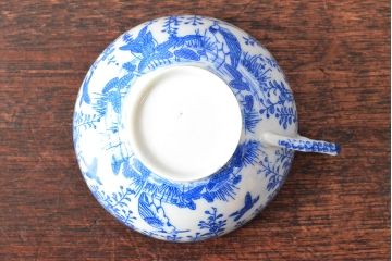 大正〜昭和初期　大日本庁桐造　花鳥図印判　カップ&ソーサー5客・カップ1点(R-052477)