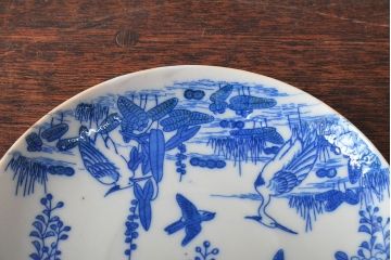 大正〜昭和初期　大日本庁桐造　花鳥図印判　カップ&ソーサー5客・カップ1点(R-052477)