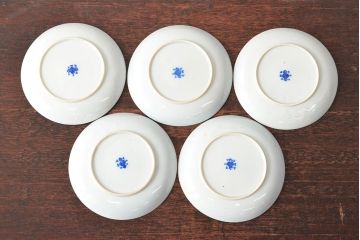 大正〜昭和初期　大日本庁桐造　花鳥図印判　カップ&ソーサー5客・カップ1点(R-052477)