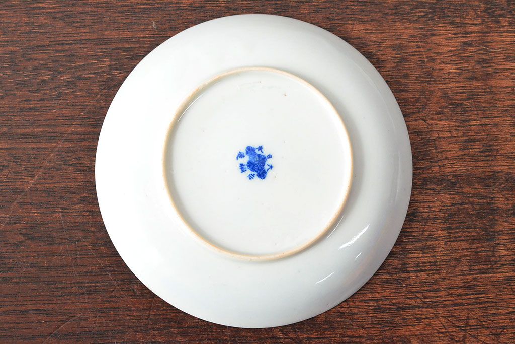 大正〜昭和初期　大日本庁桐造　花鳥図印判　カップ&ソーサー5客・カップ1点(R-052477)