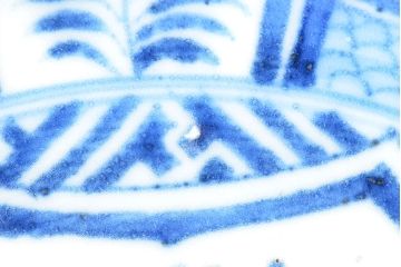 江戸期　古染付芙蓉手染付　七寸皿2枚(バッタ)(R-052480)